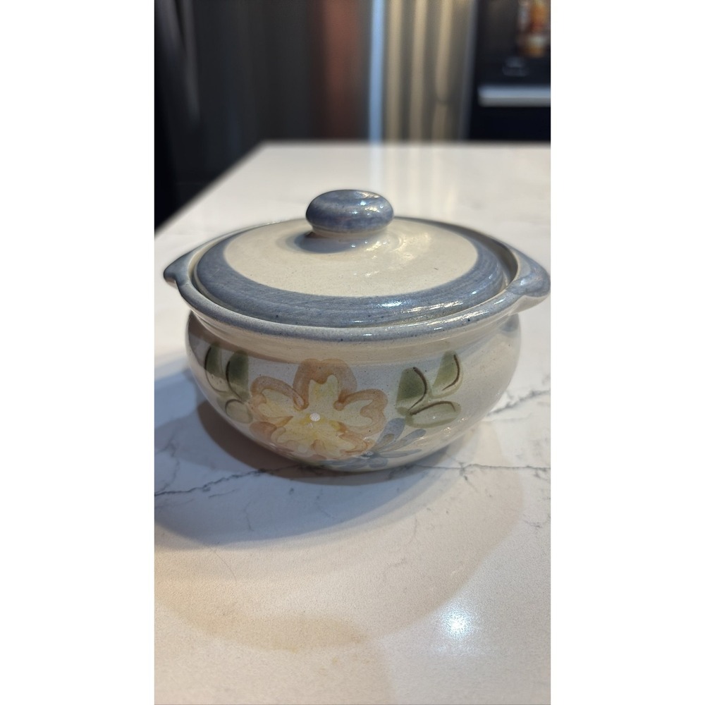 Louisville Stoneware Casserole Dish Country Flower Pottery